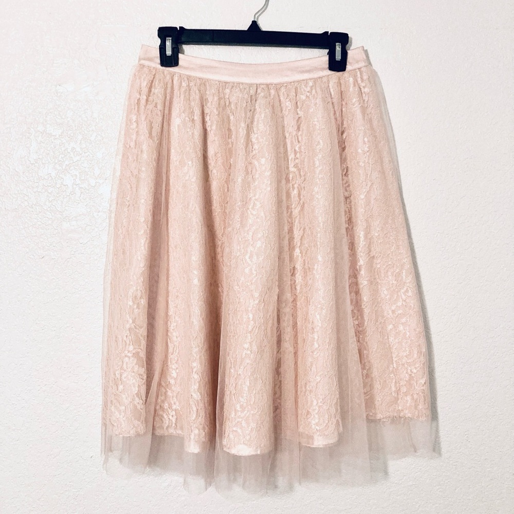 Forever 21 Lace Tulle Skirt (Rose Gold)
